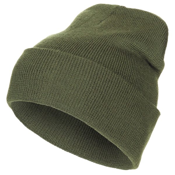 Rollmütze 100 % Wolle oliv