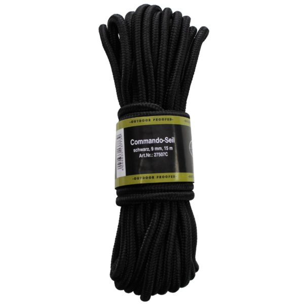 Commando Seil schwarz  9 mm
