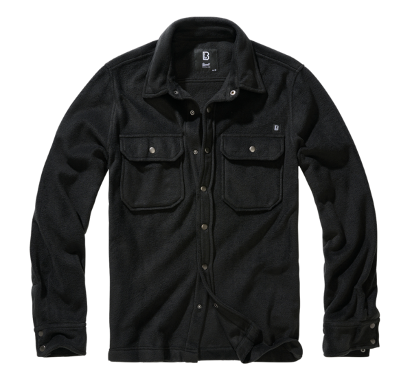 Jeff Fleece Hemd Long Sleeve schwarz