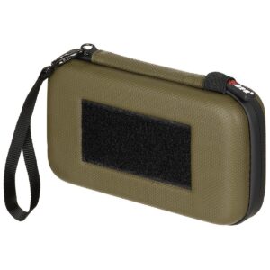 Tasche, Hartschale, klein, mit Klettschlaufen, oliv,schwarz