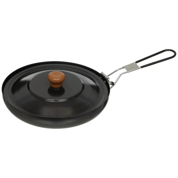 Bratpfanne mit Klappstiel Emaille Deckel