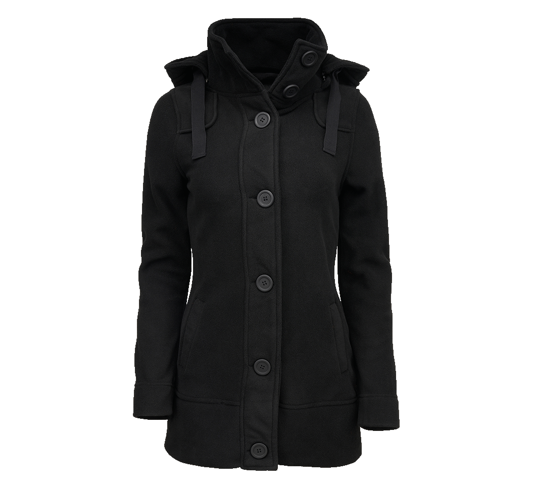 Women Square Fleece Jacket schwarz