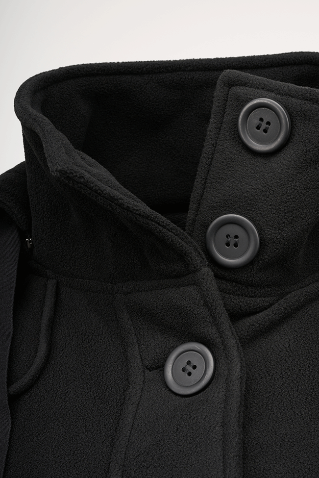 Women Square Fleece Jacket schwarz – Bild 3
