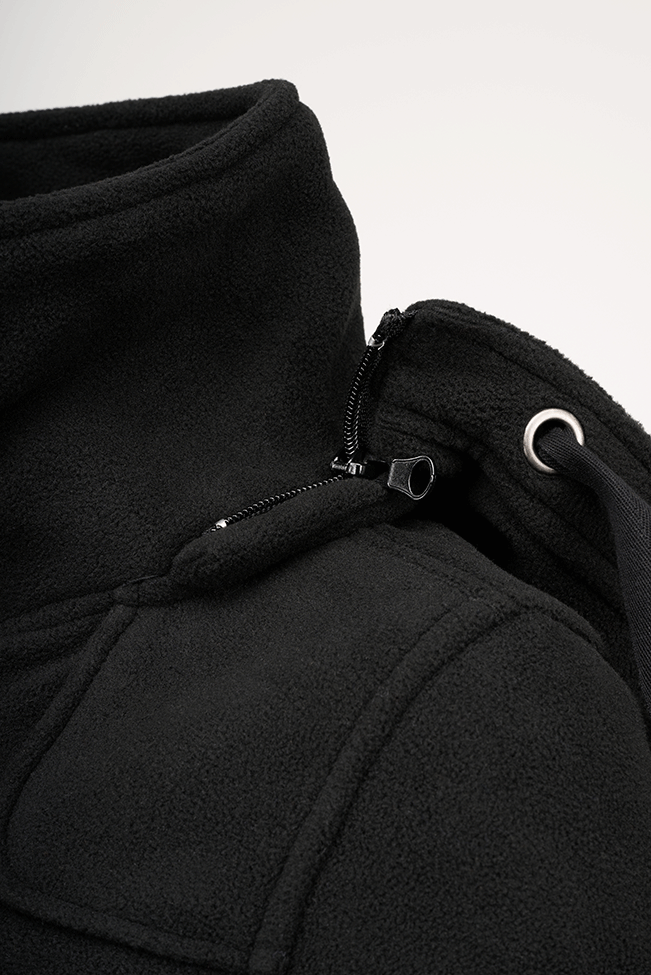 Women Square Fleece Jacket schwarz – Bild 4