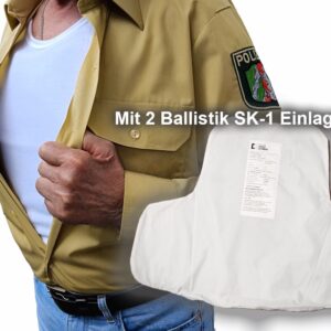 ballistisches unterzieh hemd "deep cover" mit mehler schutzeinlagen nij iiia / sk 1